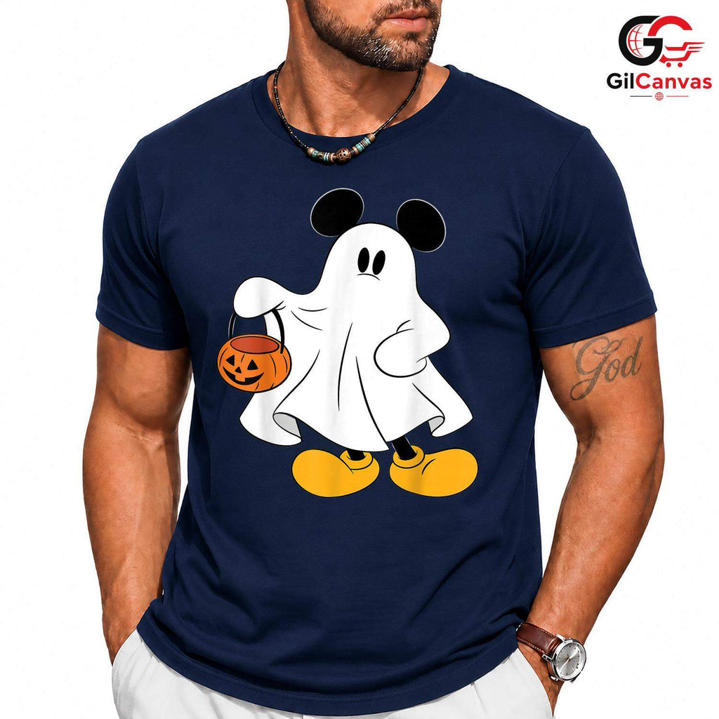 Ghost Cartoon Mouse Tee Shirt Unisex Fun Halloween Costume Gift Idea For Kids