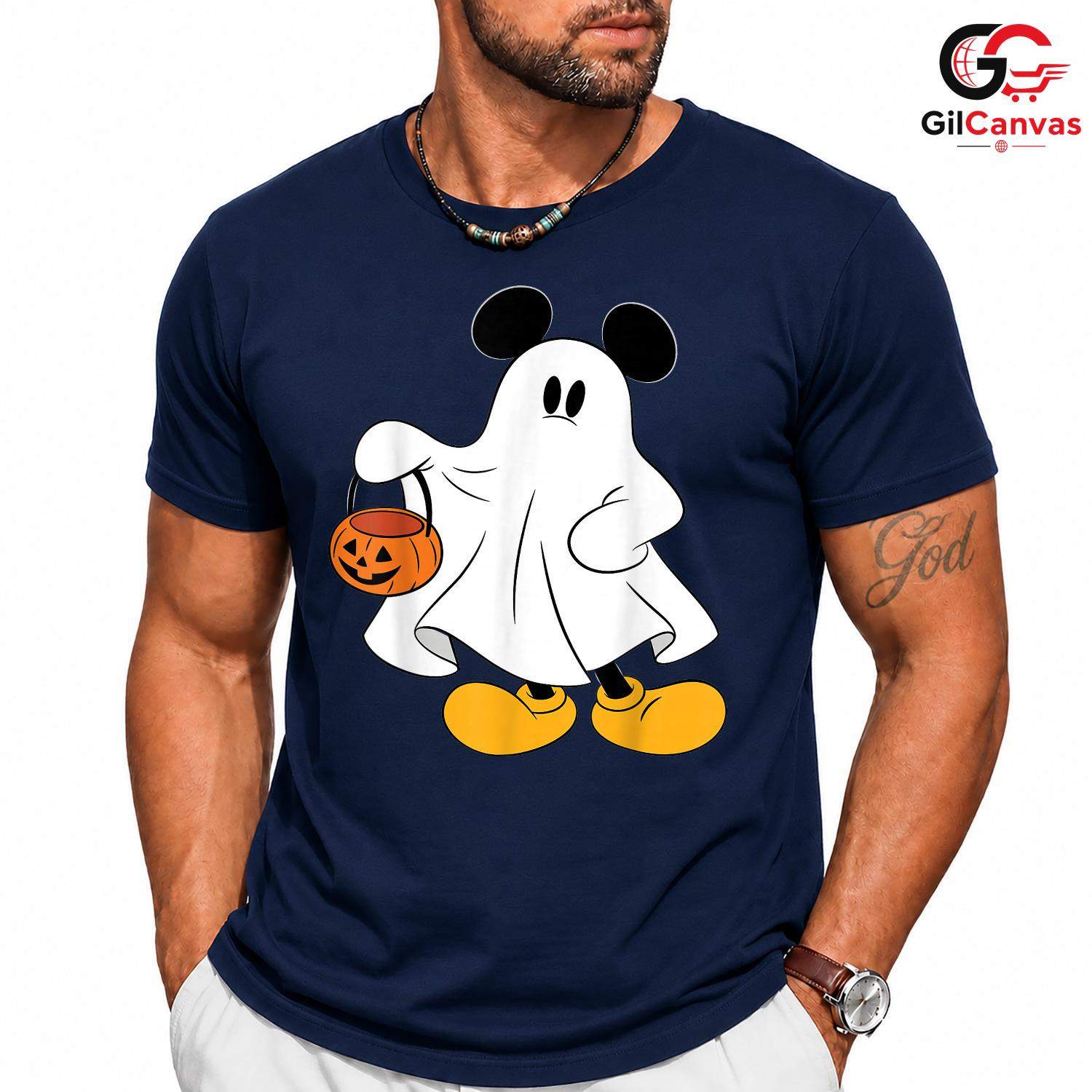 Ghost Cartoon Mouse Tee Shirt Unisex Fun Halloween Costume Gift Idea For Kids