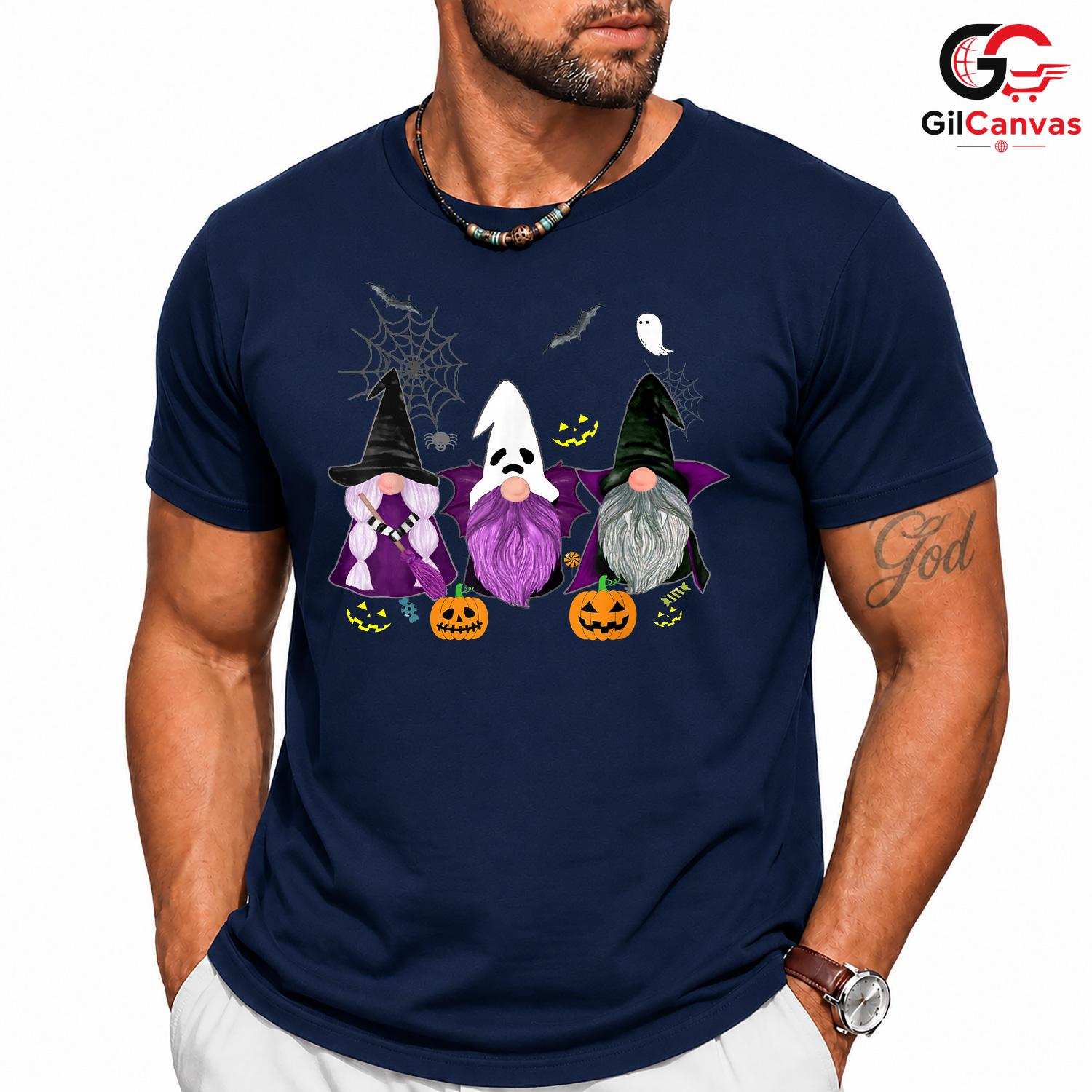 Halloween Gnome Spooky Tee Shirt Unisex Fun Fall Celebration Gift For Kids