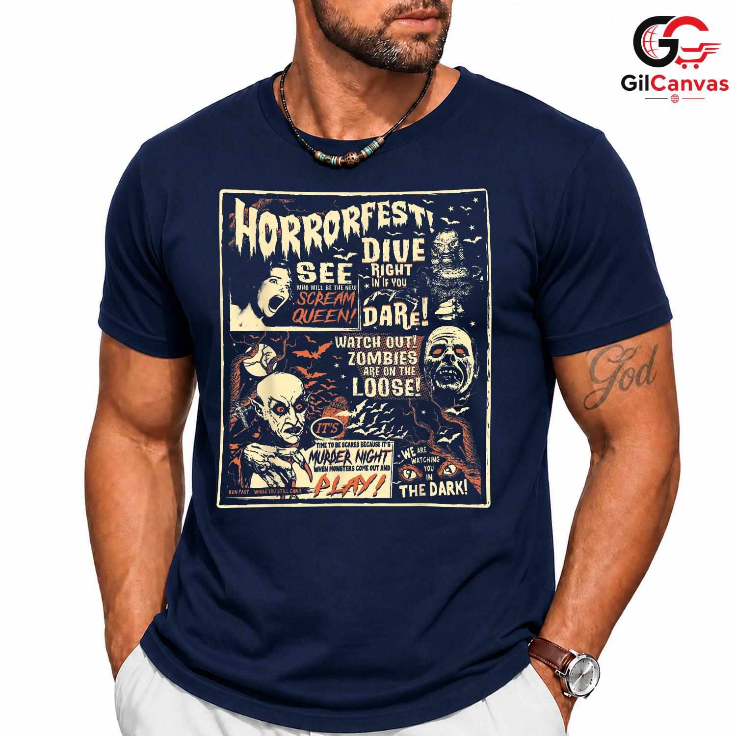Horrorfest Spooky Event Tee Shirt Unisex Perfect Halloween Gift For Fans Men