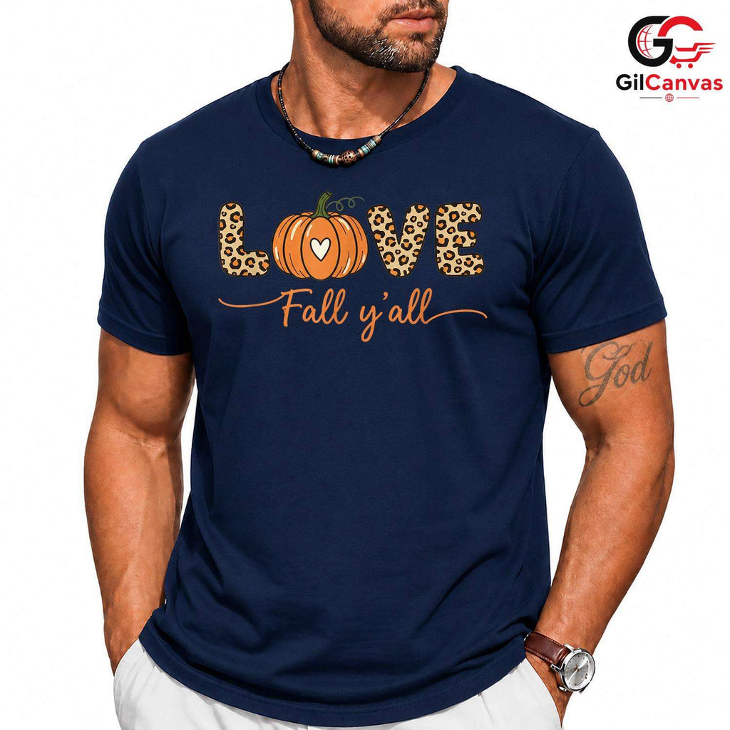 Leopard Pumpkin Fall T-Shirt Unisex Cute Autumn Graphic Gift Women And Teens