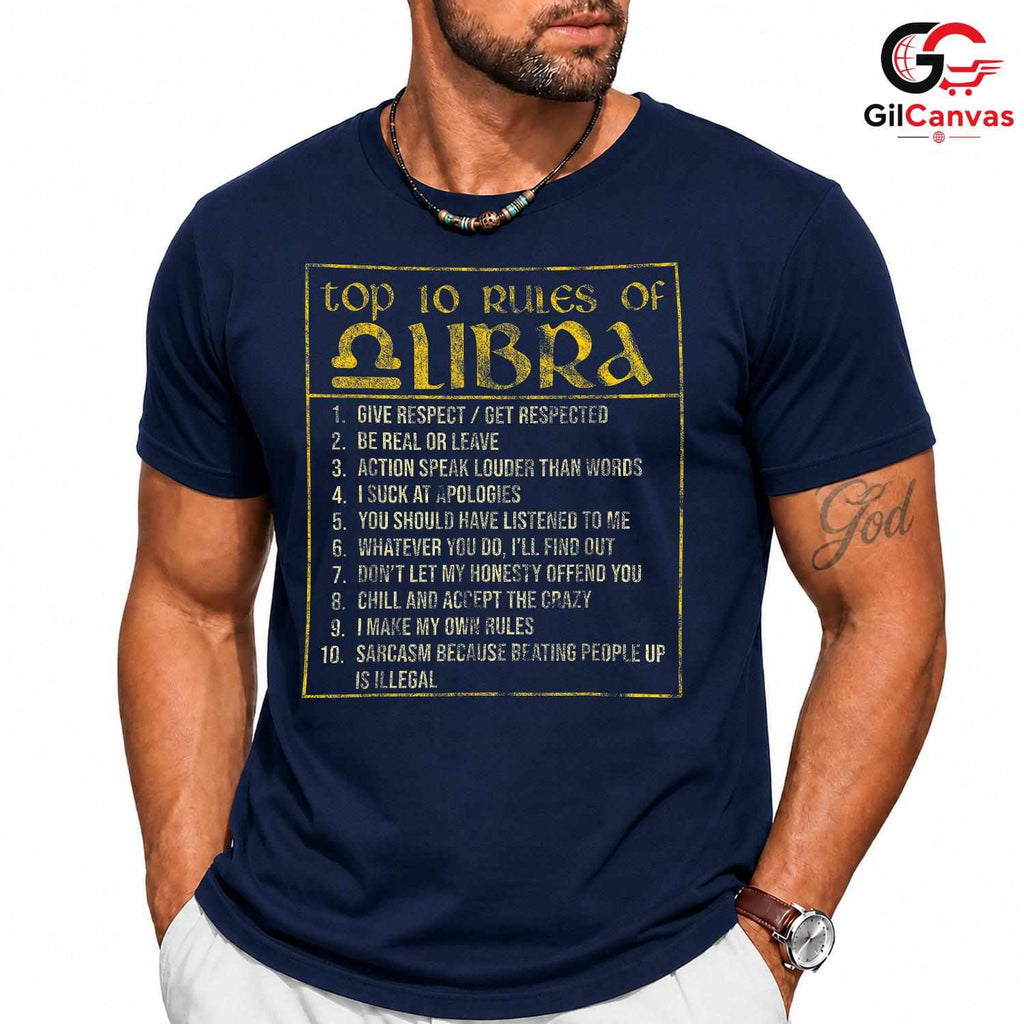 Libra Top 10 Rules Tee Shirt Unisex Perfect Astrology Friend Birthday Gift