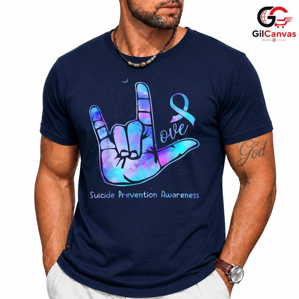 Love Hand Sign Prevention Tee Unisex Suicide Awareness Supporter Gift All