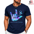 Love Hand Sign Prevention Tee Unisex Suicide Awareness Supporter Gift All