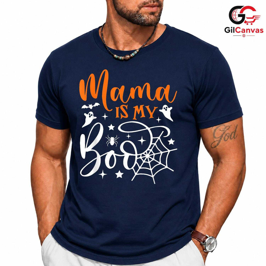 Mama Is My Boo Spooky Tee Shirt Unisex Fun Halloween Family Celebration Gift