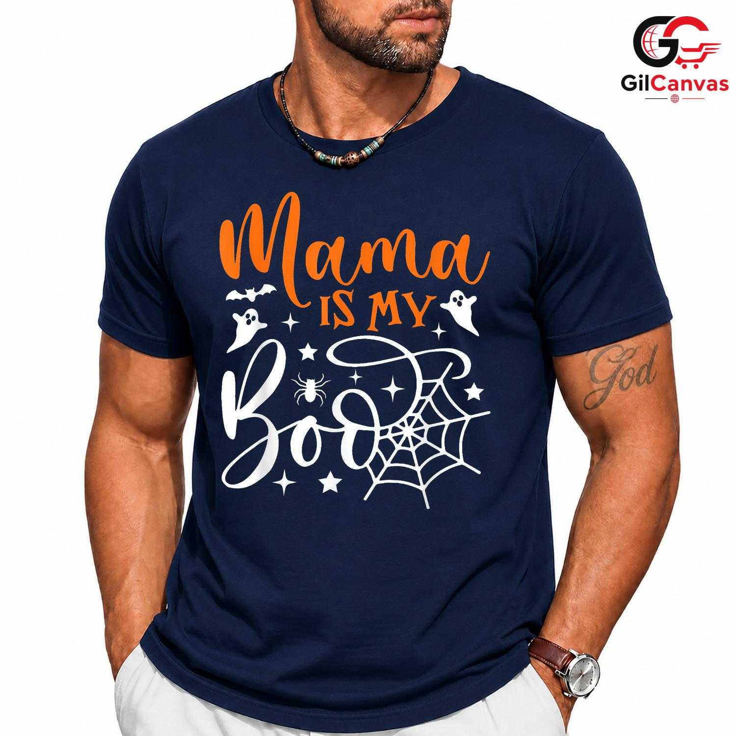 Mama Is My Boo Spooky Tee Shirt Unisex Fun Halloween Family Celebration Gift