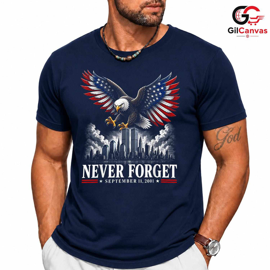 Patriotic Eagle Memorial Shirt Unisex Never Forget September Event Gift Adults