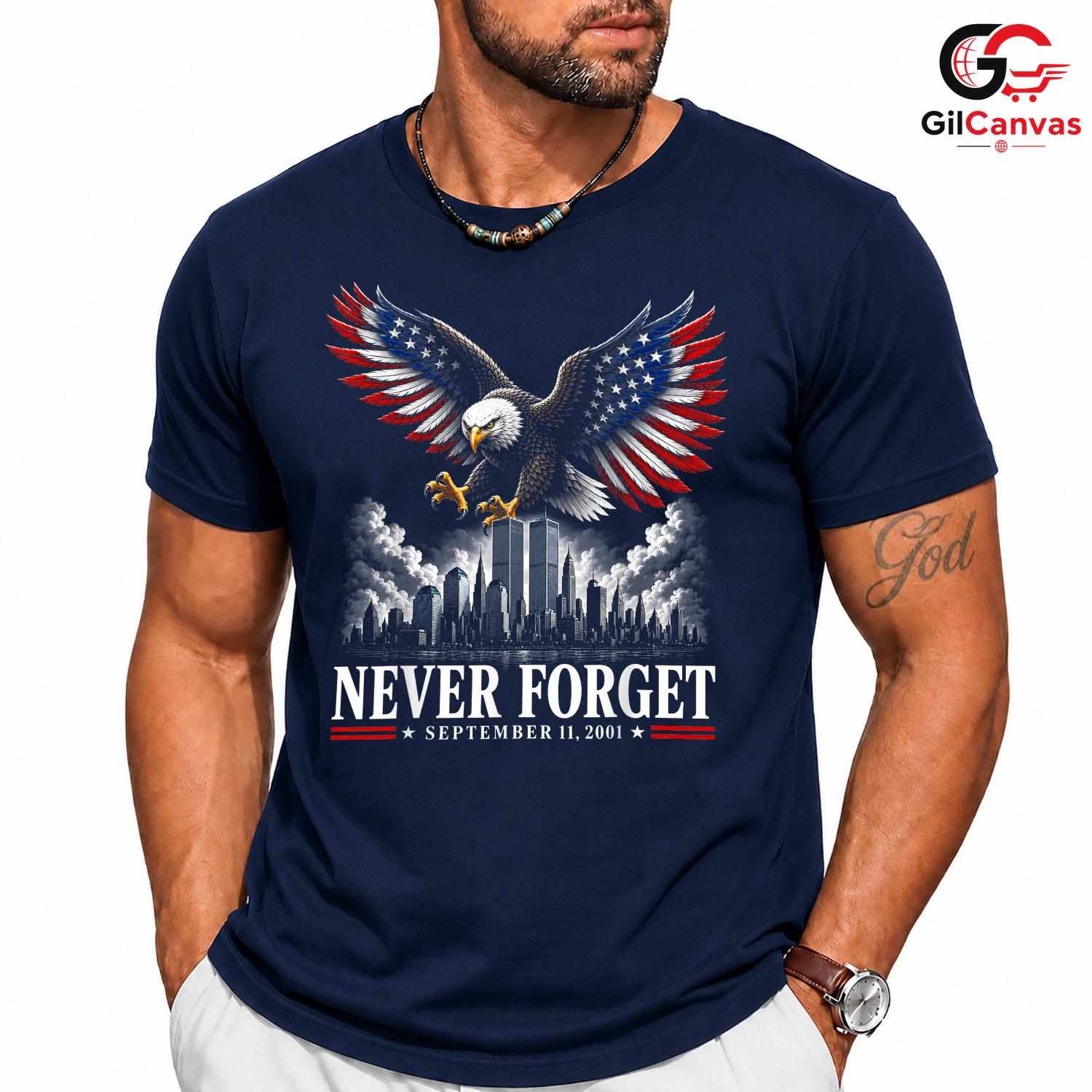 Patriotic Eagle Memorial Shirt Unisex Never Forget September Event Gift Adults