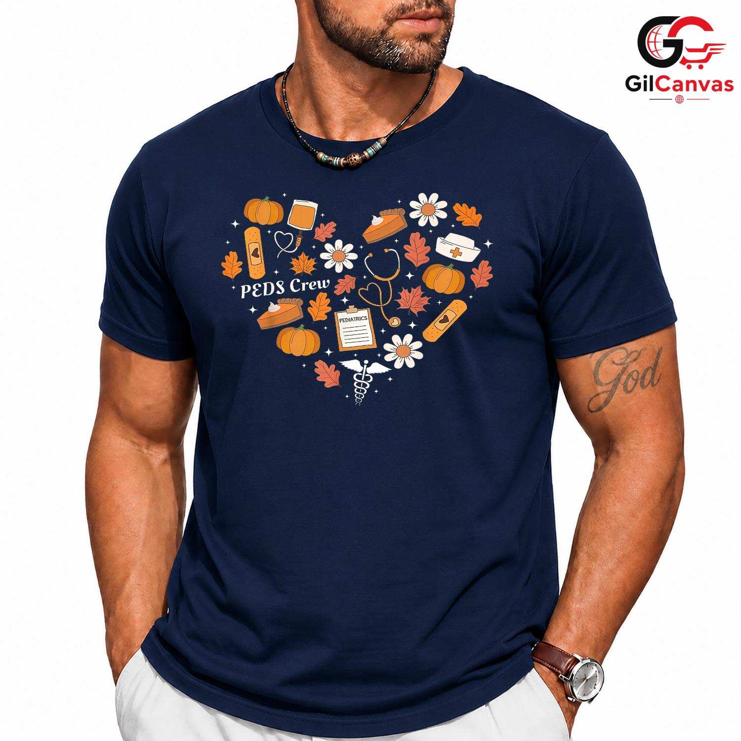 Peds Crew Fall Pumpkin T-Shirt Unisex Autumn Pediatric Event Perfect Gift Idea