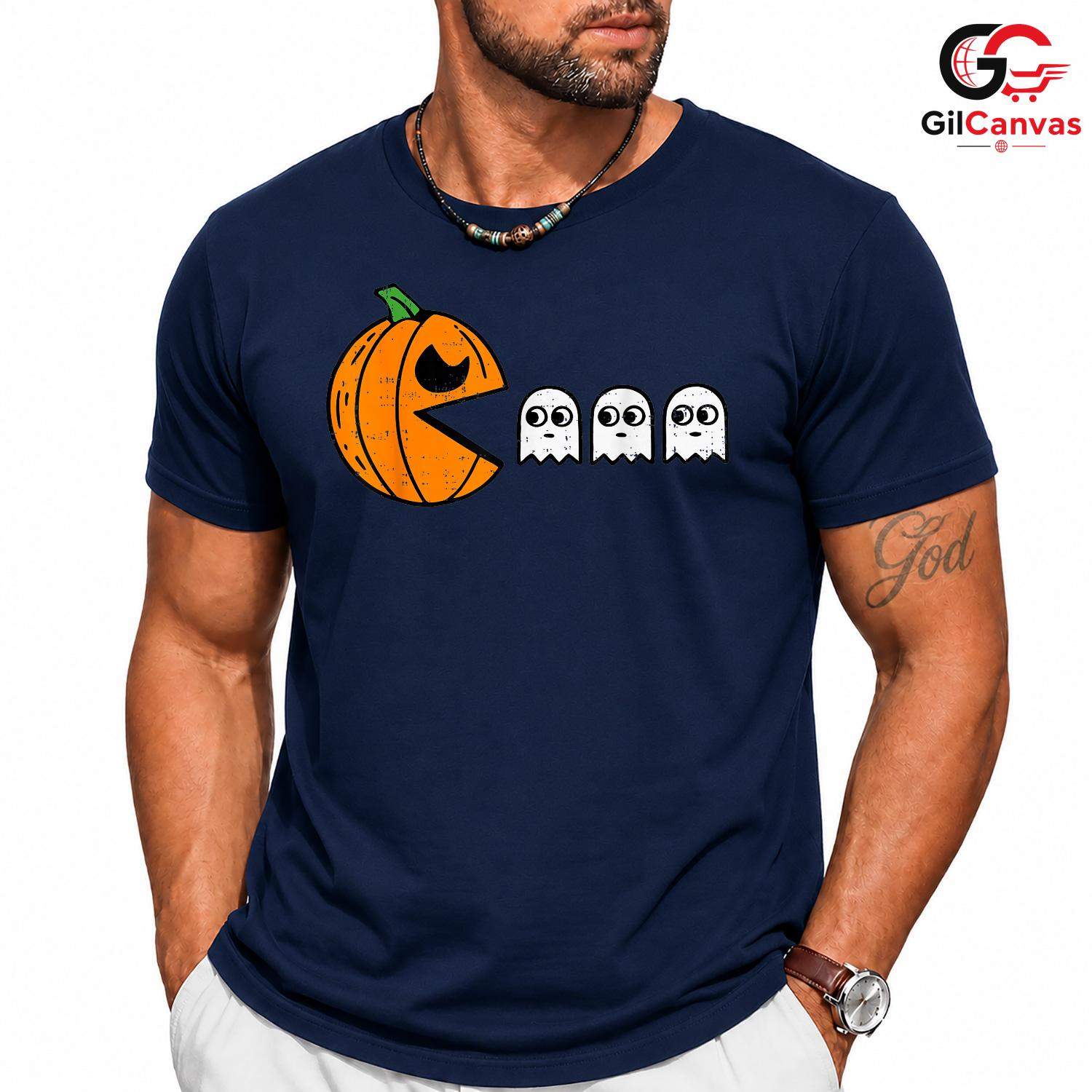 Pumpkin Ghosts Fall Tee Shirt Unisex Spooky Halloween Celebration Gift For Kids