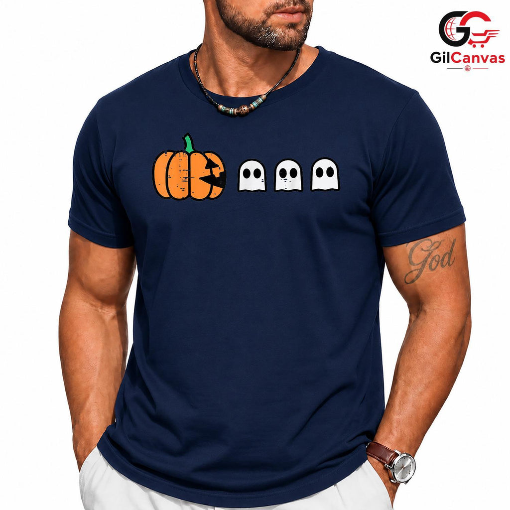 Pumpkin Ghosts Spooky T-Shirt Unisex Fun Halloween Event Gift For All Ages