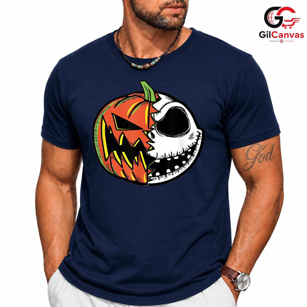 Pumpkin Skull Halloween T-Shirt Unisex Spooky Fun Event Gift Kids And Adults