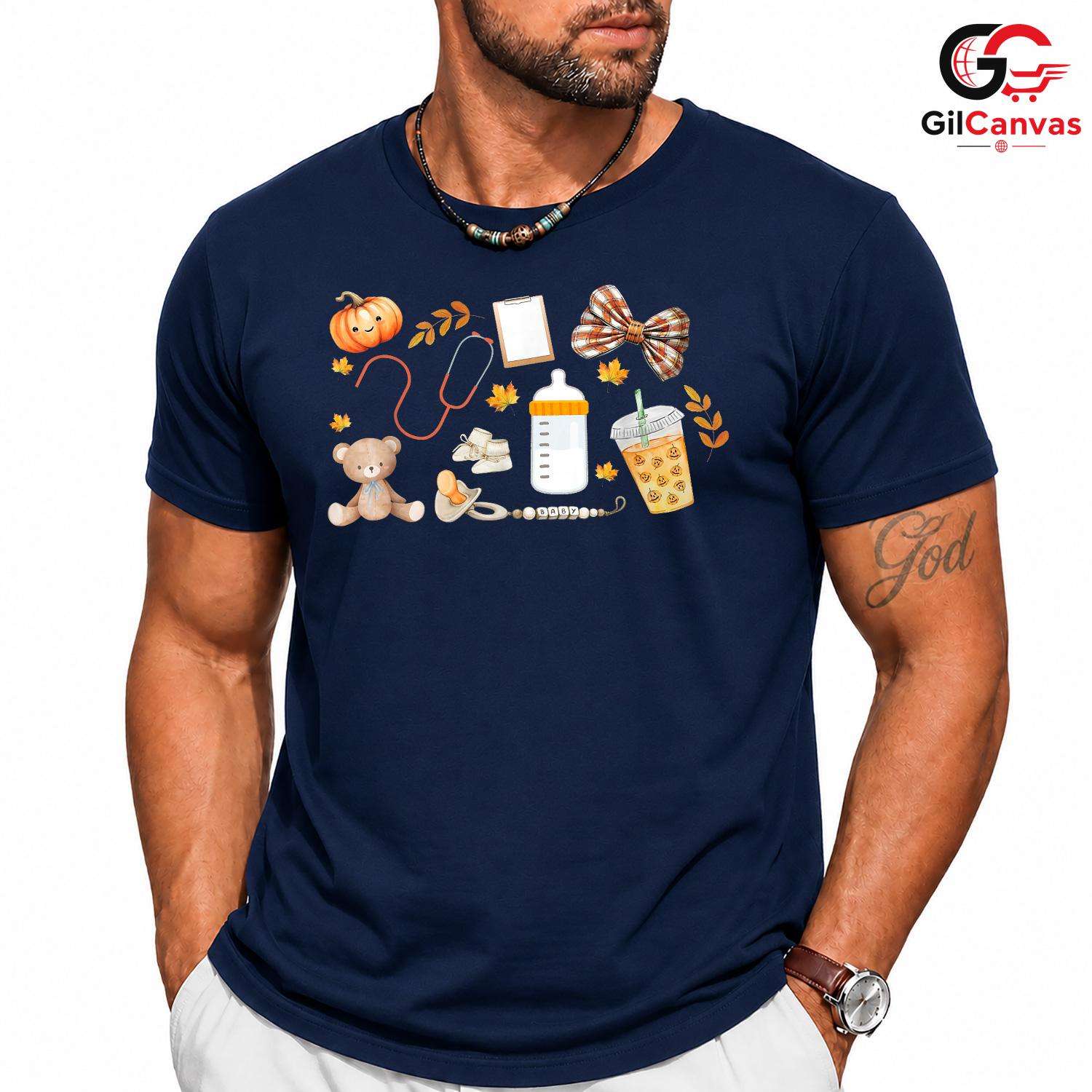 Pumpkin Spice Baby Nurse T-Shirt Unisex Cute Fall Maternity Expecting Gift