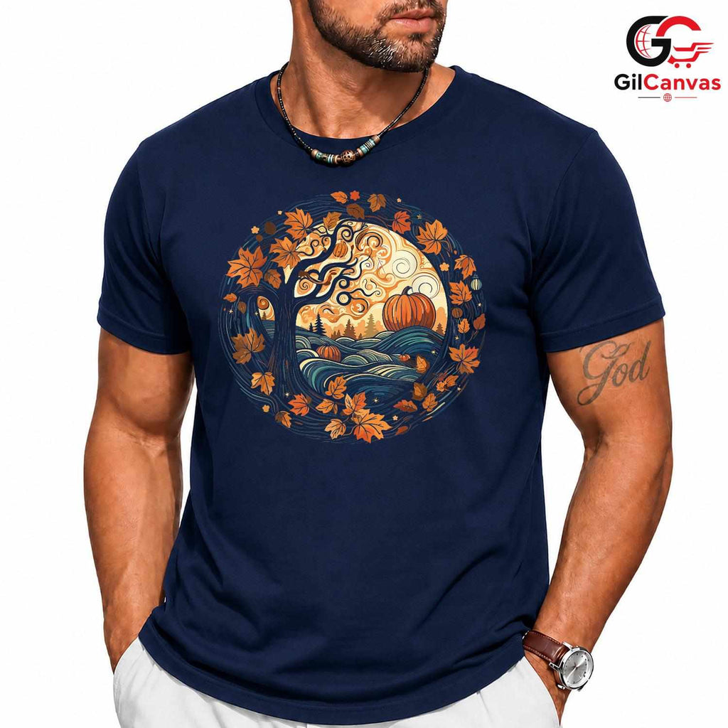 Pumpkin Tree Fall Themed Shirt Unisex Perfect Autumn Lover Gift For Adults