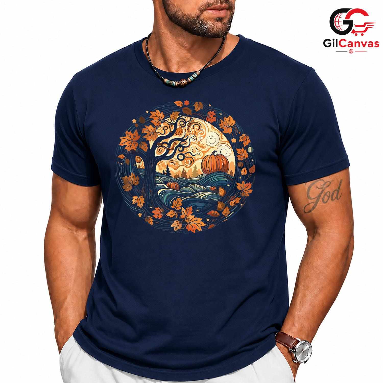 Pumpkin Tree Fall Themed Shirt Unisex Perfect Autumn Lover Gift For Adults