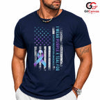 Purple Teal Ribbon Health Tee Unisex Suicide Prevention Awareness Gift All