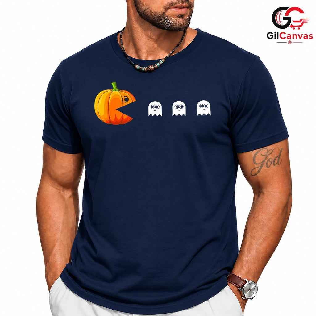 Retro Arcade Maze Ghost Tee Shirt Unisex Funny Spooky Gamer Party Costume