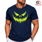 Scary Jack O Lantern Face Tee Shirt Unisex Spooky Trick Or Treat Party Costume