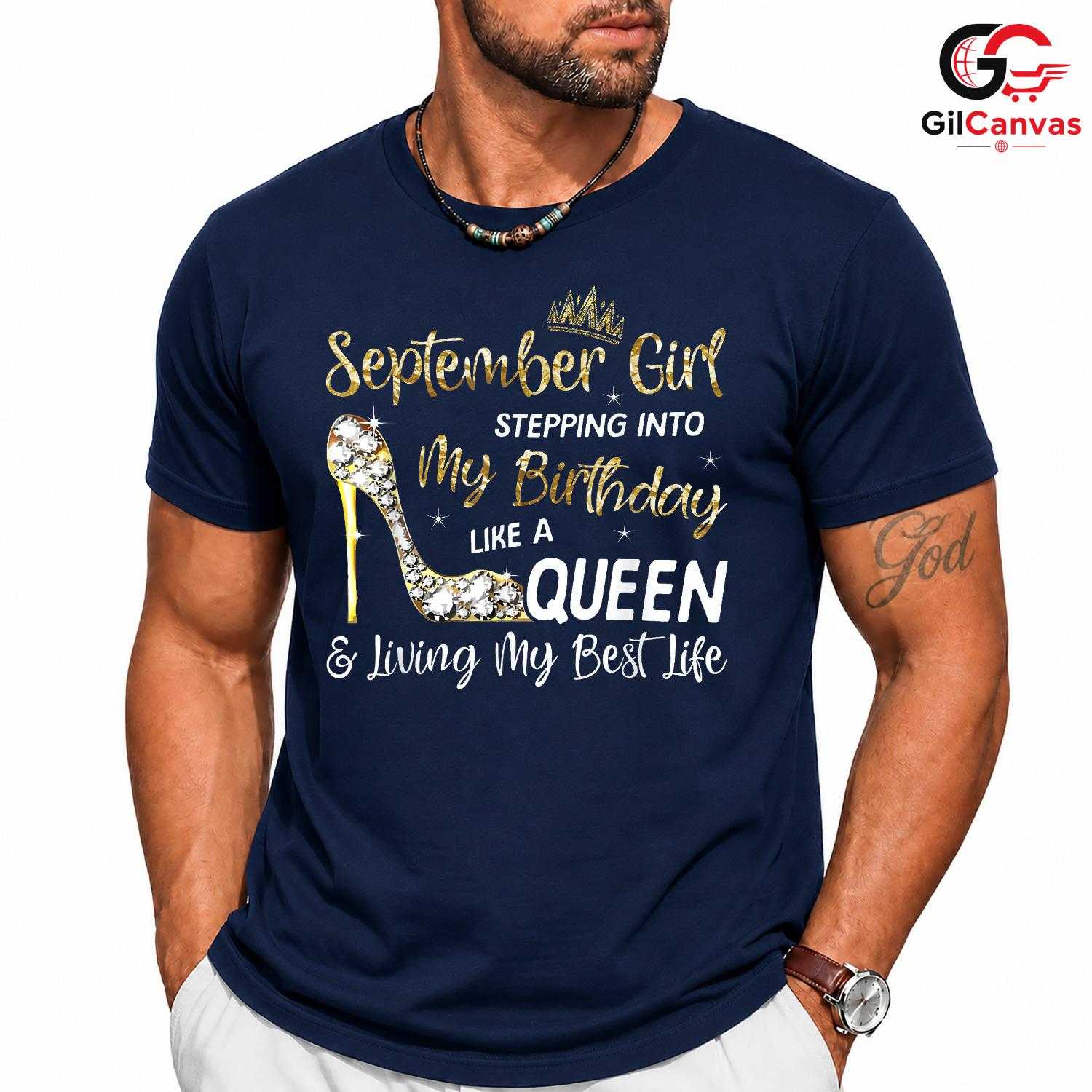 September Girl Glamorous T-Shirt Unisex Sparkling Zodiac Birthday Gift For Her