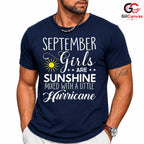 September Girl Sunshine Shirt Unisex Hurricane Funny Birthday Gift For Women