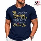 September Queen Blessed T-Shirt Unisex Fun Birthday Celebration Gift For Women