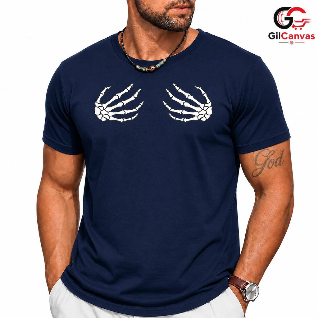 Skeleton Hands Bone Costume T-Shirt Unisex Funny Spooky Creepy Gift For Women