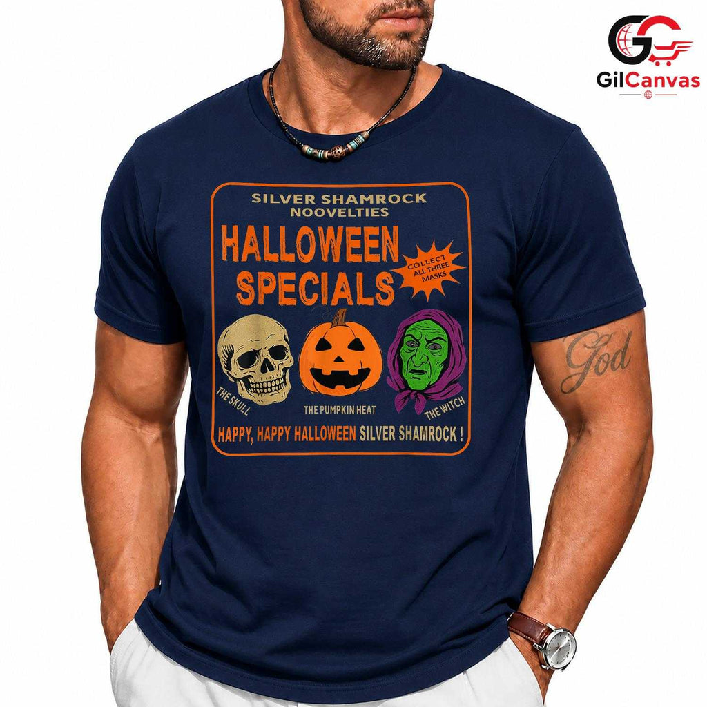 Skull Pumpkin Halloween Tee Shirt Unisex Perfect Spooky Event Gift For Adults