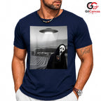 Slasher Movie Mask Alien Tee Shirt Unisex Funny Spooky Horror Abduction Gift