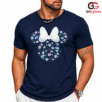 Spring Floral Cartoon Ear Tee Unisex Cute Bow Birthday Gift Girls And Women