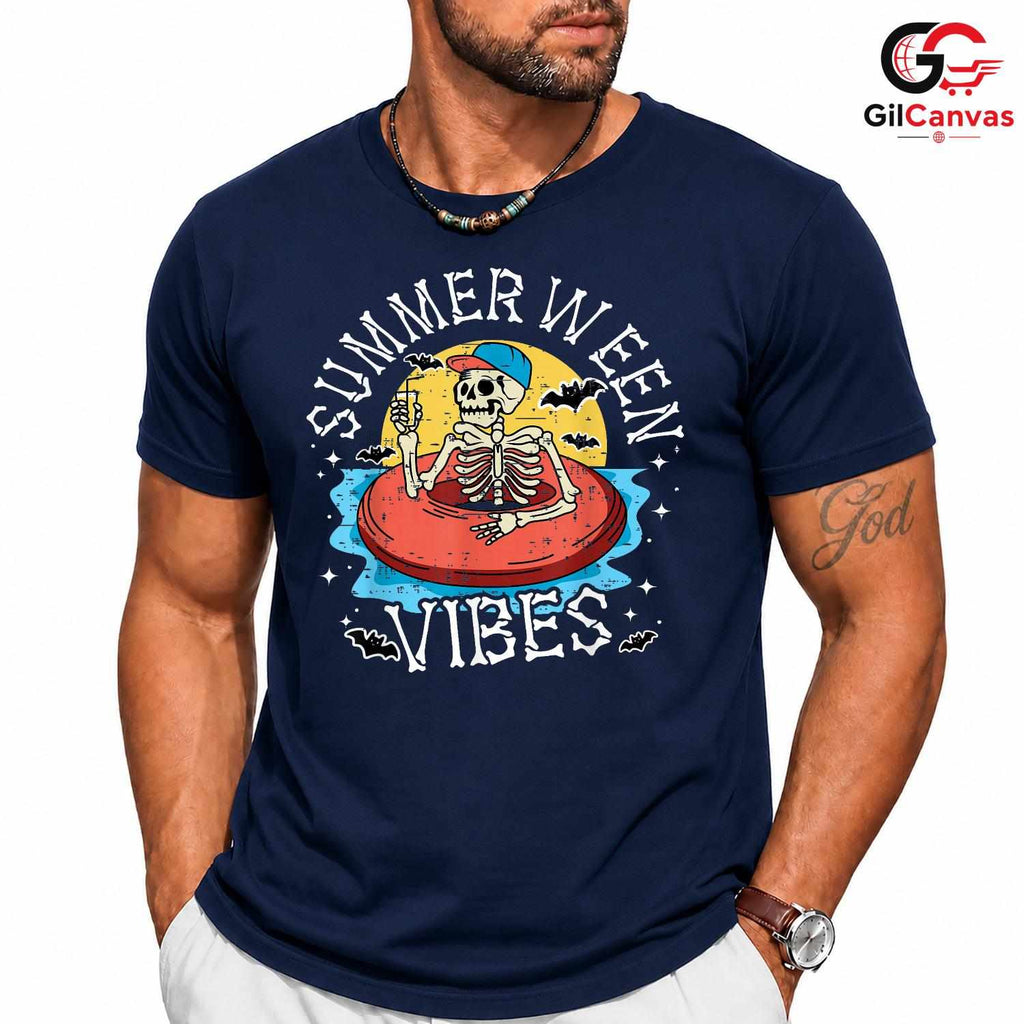 Summerween Vibes Spooky T-Shirt Unisex Fun Halloween Lover Gift For All Ages